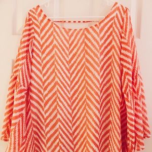 Orange/White Chevron Dress